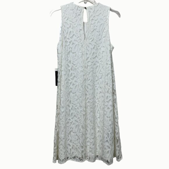 NEW Tommy Hilfiger Ivory Lace Overlay Sleeveless Midi Dress Keyhole Back 8 - Picture 2 of 13